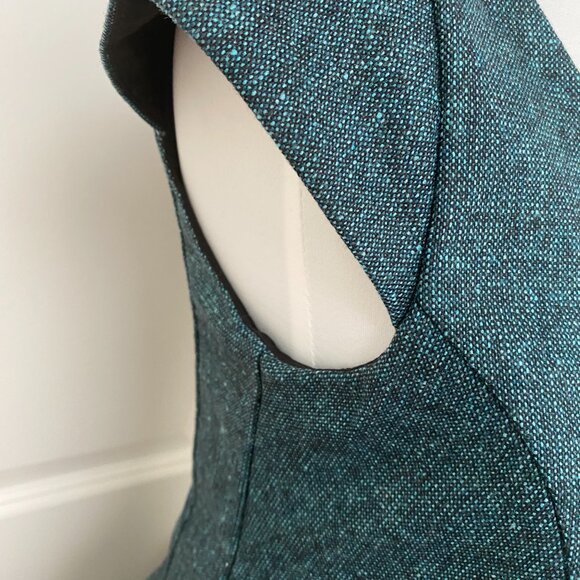 New Le Chateau Wool Blend cap sleeves Vintage Flare Dress - Picture 3 of 7